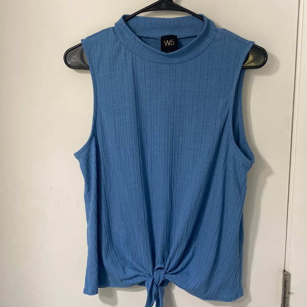 Business Casual Blue Mock Top Blouse!